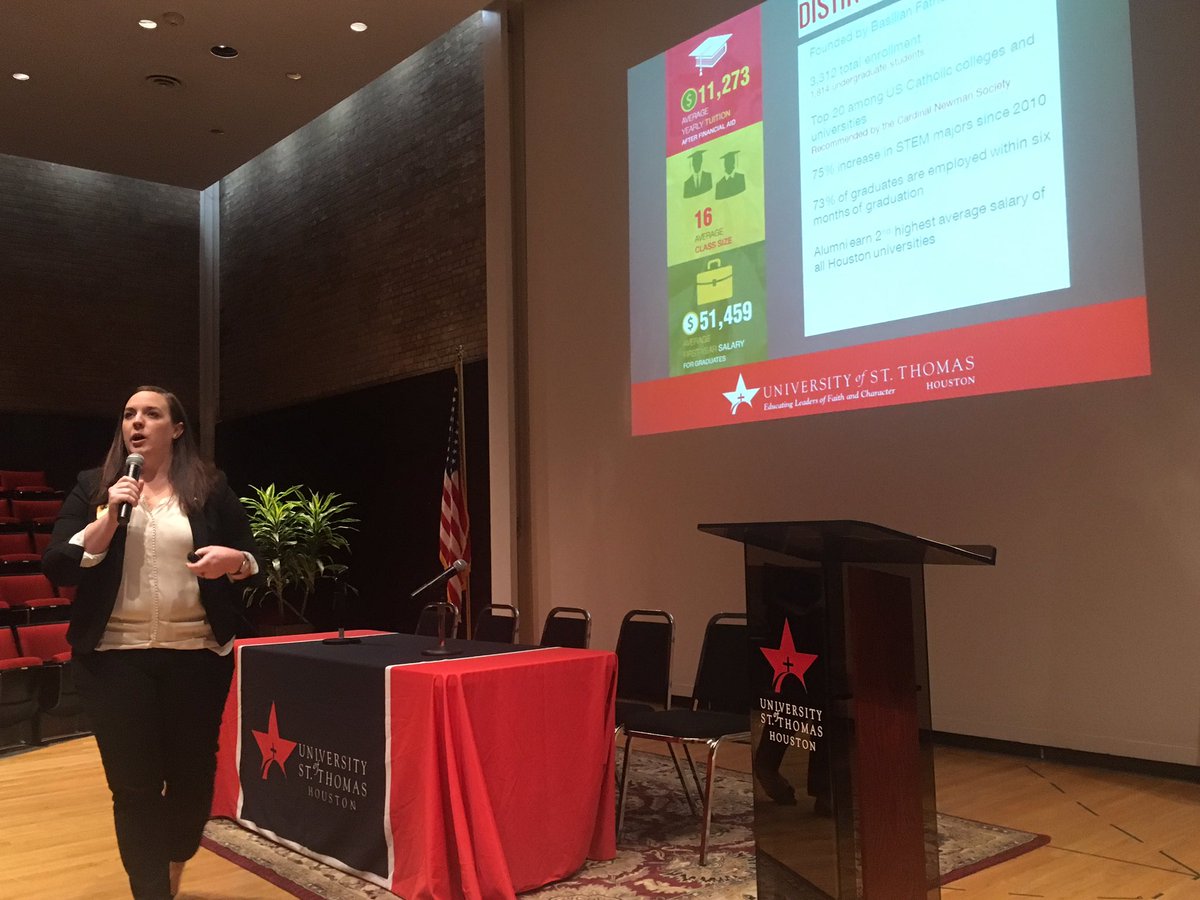 USTadmissions's tweet photo. Our Admissions staff teaching #FutureCelts about what makes @stthomashouston great! ##ShowcaseSaturday #BeACelt #UST22 #UST23 #UST24 https://t.co/H77eAldsQ0
