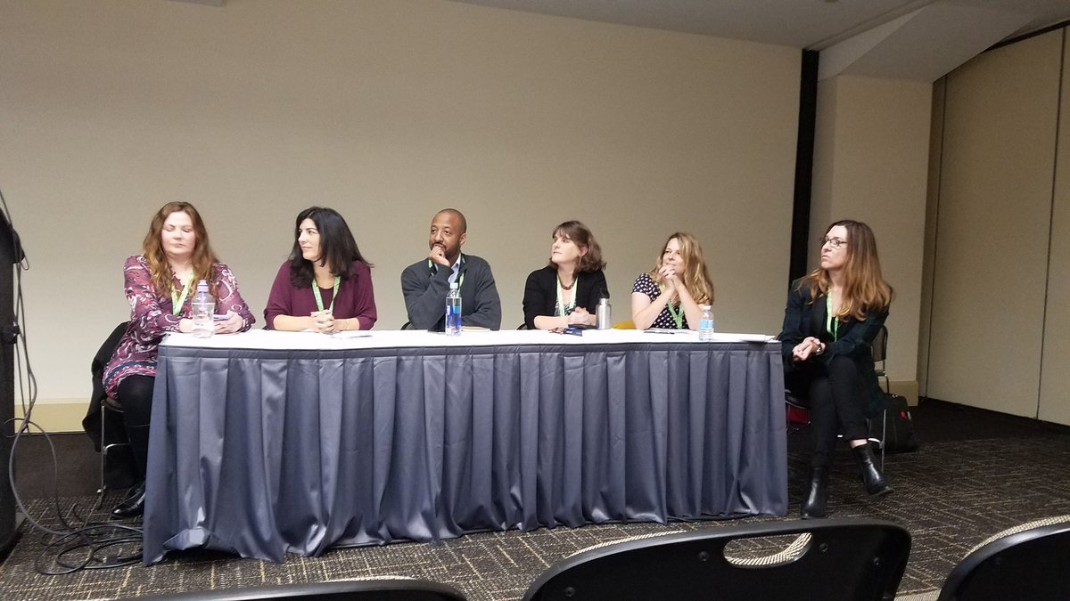CherryReads's tweet photo. First session today-- learning about the research behind fiction writing and fangirling @nielsenwriter. I sense the seed for a project #brainworking #NCTE17 https://t.co/IixuWqFpDs