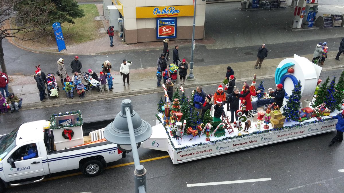 Santa Claus parade in front of the ol condo #fb