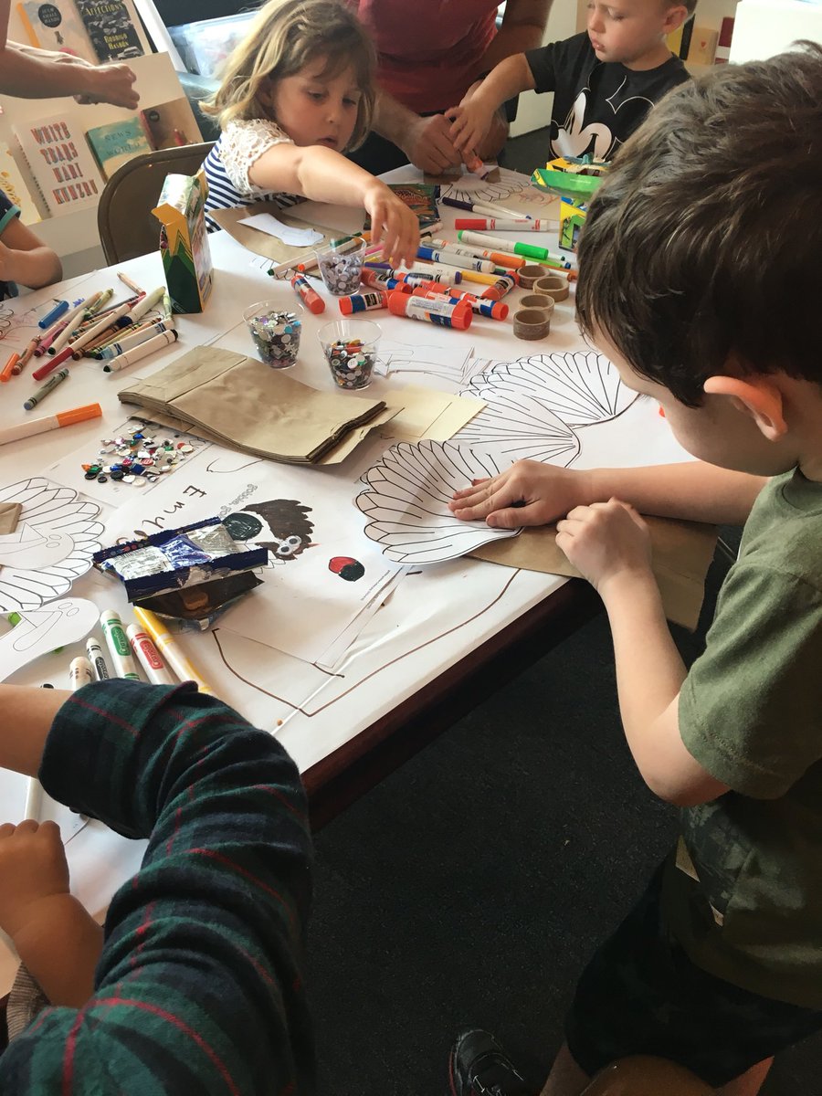BrazosBookstore's tweet photo. The turkey making has begun! #Thanksgiving #turkey #papersack #turkeymadness #STORYTIME https://t.co/zU1dTgQmmB