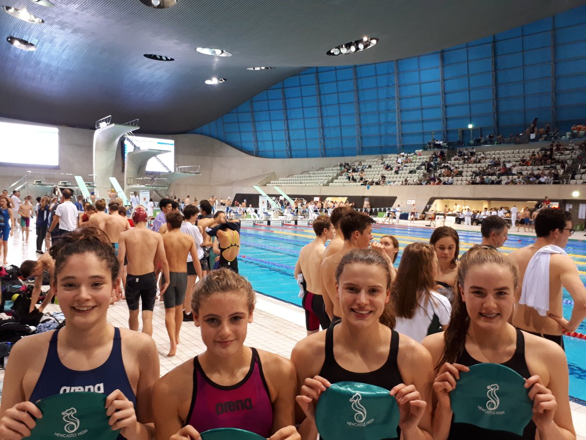 NHSGsport's tweet photo. @NewcastleHigh Inter girls have qualified for the final of the medley relay moving up 7 places on their qualifying time. #superswims #GDSTsport https://t.co/oBd4zEMYu7