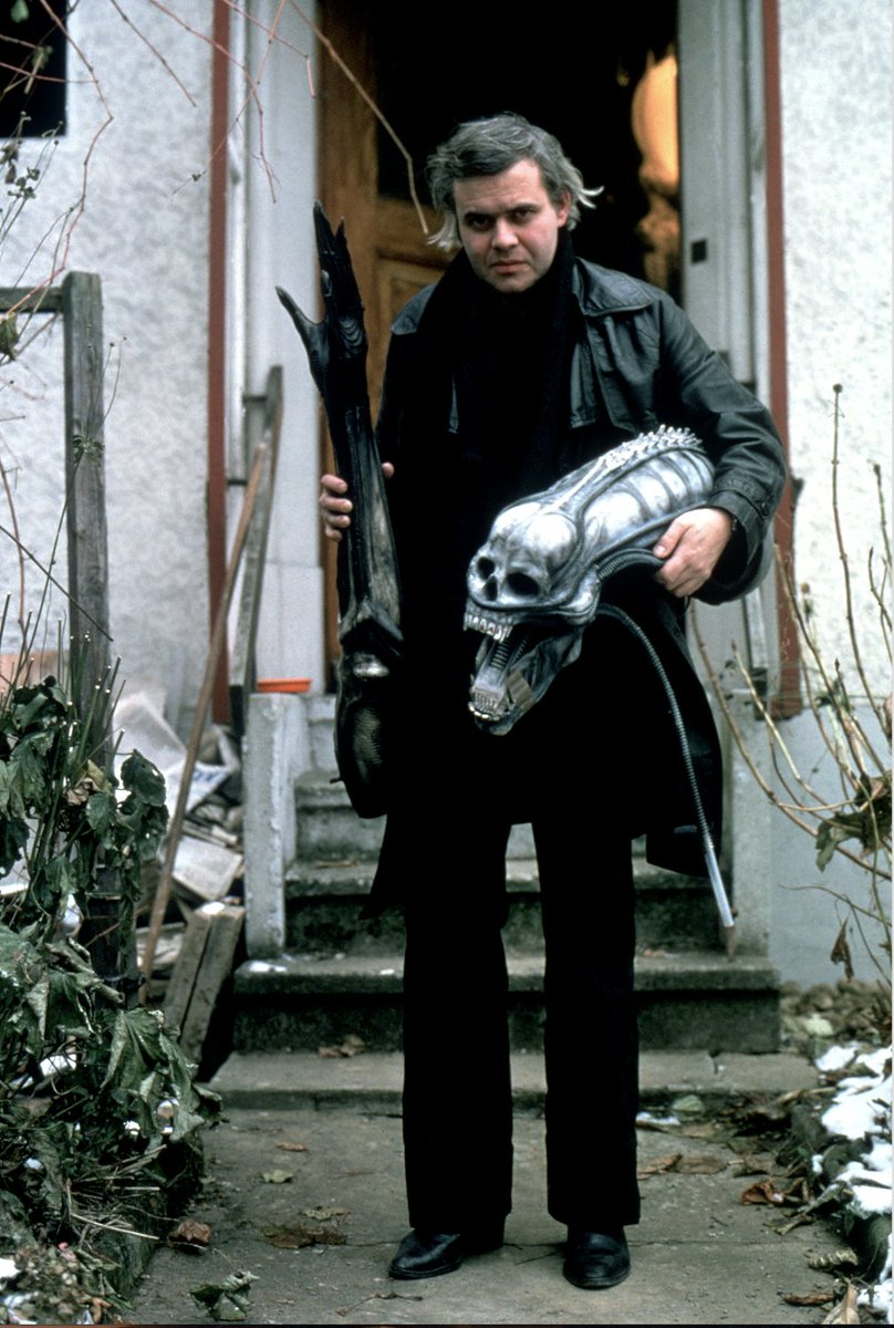 AlienAnthology's tweet photo. Just another day at the office for H.R. Giger. #legend 👽 https://t.co/PR6dpYiit4