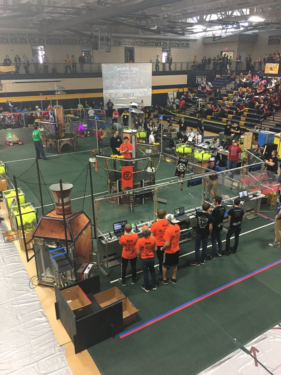 OCR did well in our first two qualification matches at the Minne Mini off-season event in Prior Lake today! Our robot is working very well and in each match we were able to place one gear in autonomous and two in teleop! We also climbed in our first match!