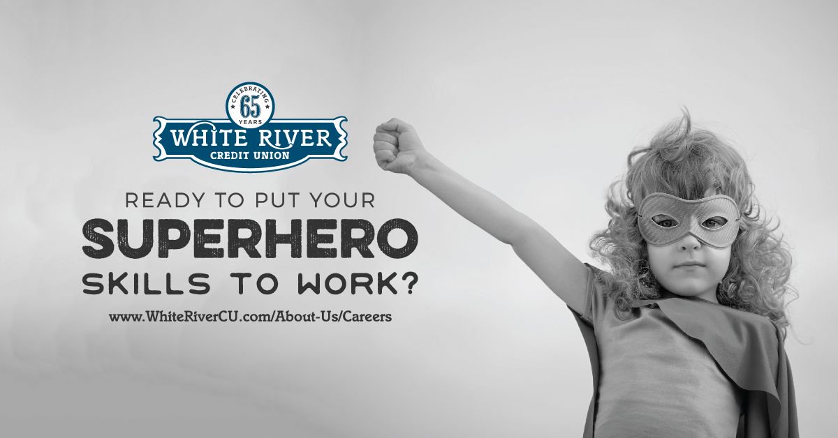 WhiteRiverCU's tweet image. Sunday is the last day to apply for our Member Advisor (Teller) &amp;amp; Account Specialist opportunities.  whiterivercu.com/careers #enjoyyourjob #funandquirky