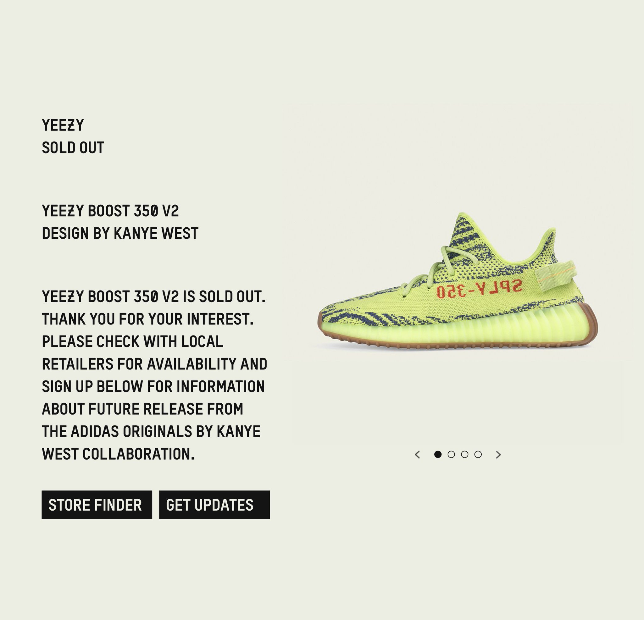 yeezy boost 350 v2 sold out