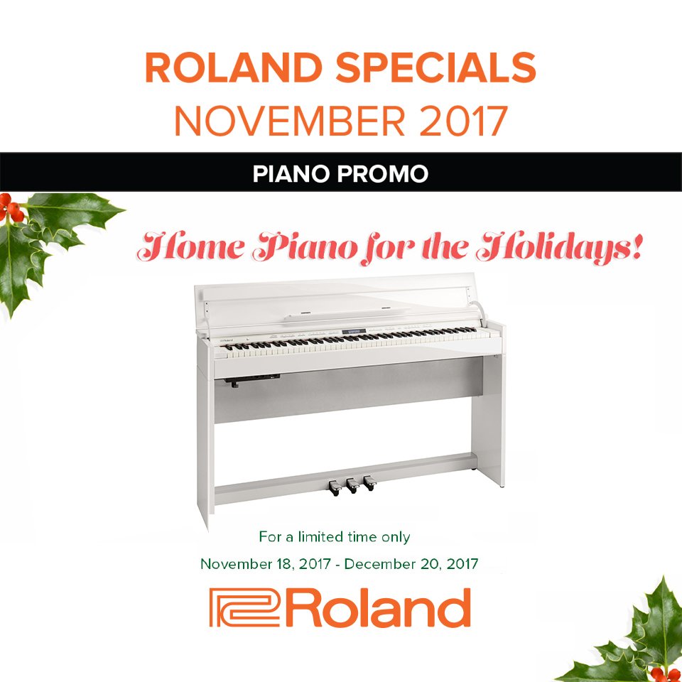 Enjoy 24-month 0% financing on select Roland Pianos! From November 18 through December 20, take home a gorgeous digital piano for you and your loved ones. Our exclusive financing options are available for a limited time only, so do not delay! LEARN MORE: ow.ly/jHc730gBTki