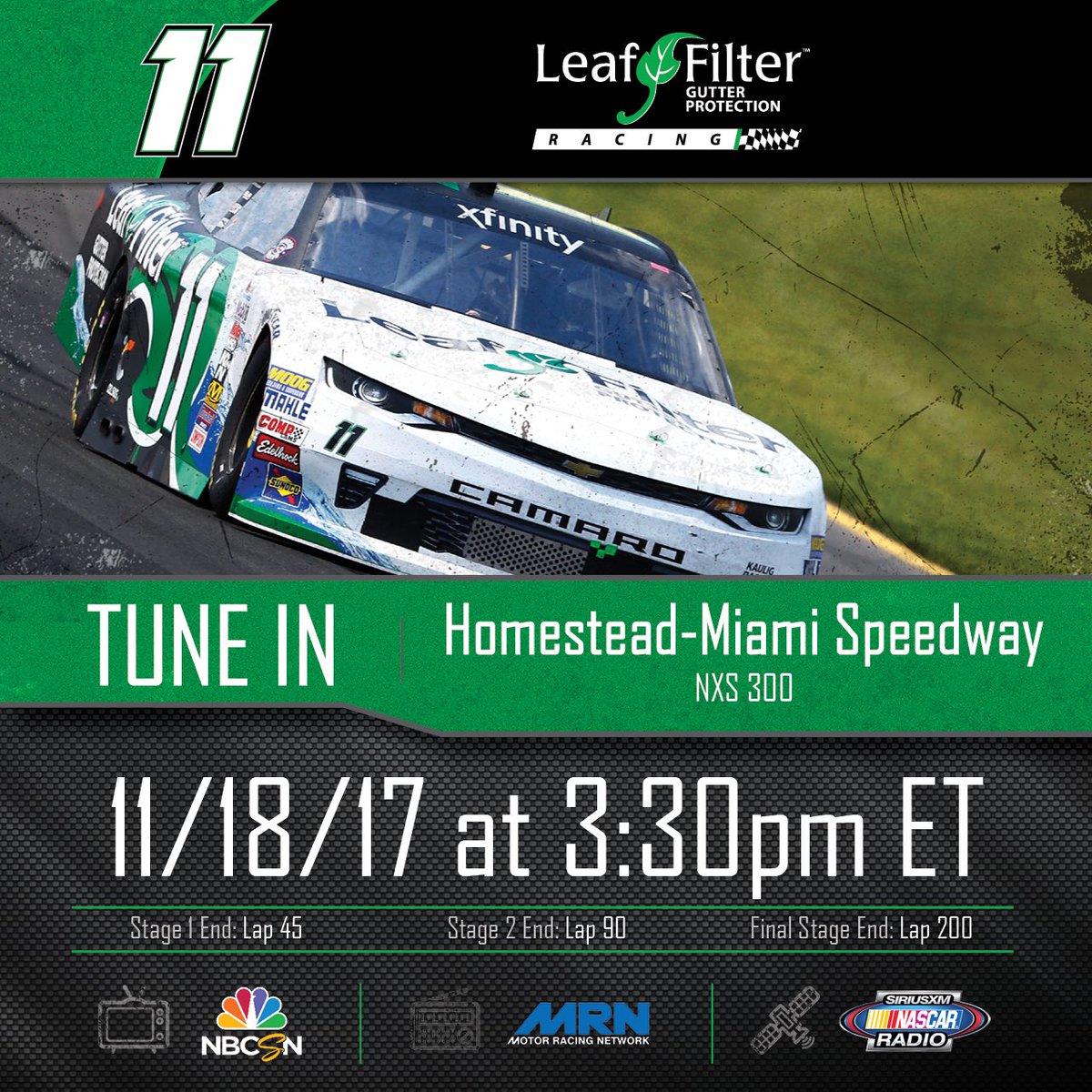 .<a href="/BlakeKochRacing/">Blake Koch</a> &amp; <a href="/KauligRacing/">Kaulig Racing</a> will roll off 11th for today's <a href="/NASCAR_XFINITY/">NASCAR Xfinity</a> season finale <a href="/HomesteadMiami/">Homestead-Miami Speedway</a> #NASCAR #XFINITYSeries #FordEcoBoost300