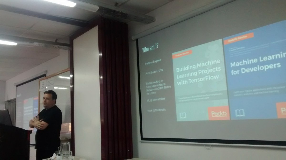 gmiretti's tweet image. Rodolfo Bonnin from @machinalis giving a tutorial about Keras in @PyDataSL