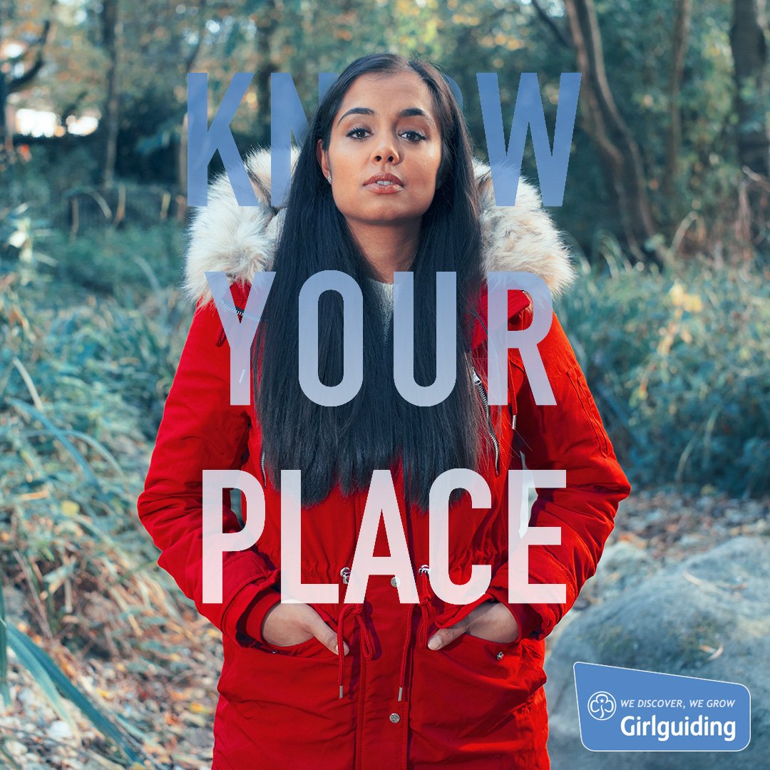 Girlguiding's tweet image. Know your place. It's when you feel your most confident. It's feeling empowered and valued. #KnowYourPlace girlguiding.org.uk/get-involved/b…