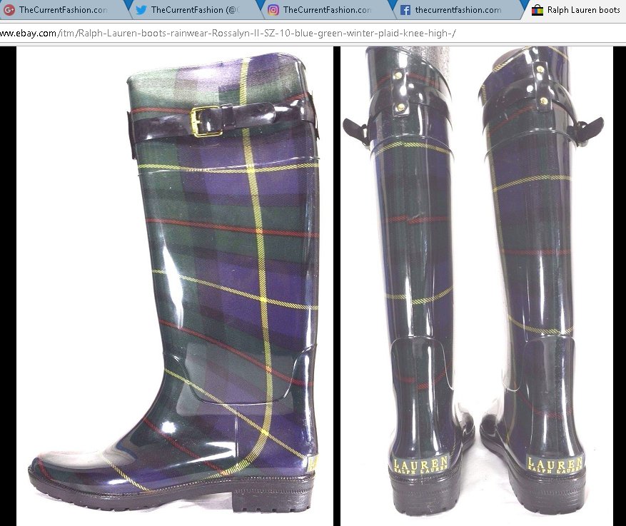 ralph lauren rain boots plaid