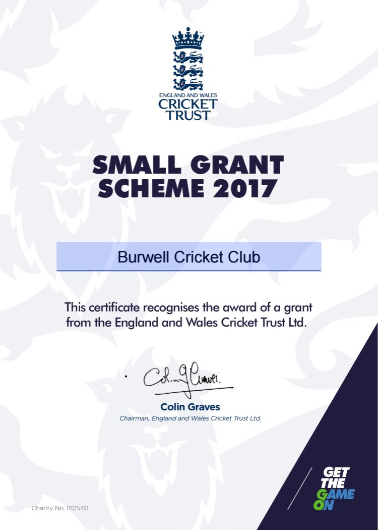 BurwellCC's tweet photo. Big thanks to @ECB_cricket and @CambsCricket for supporting our application last year. https://t.co/wRYs4CfxIH