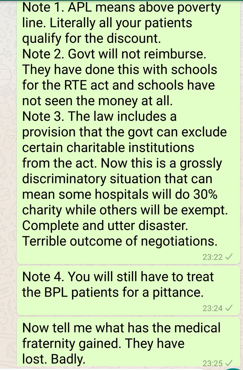 amitsurg's tweet image. IMA President Karnataka circulating this as a victory, needs to follow @realitycheckind and understand how #IOI works. Medical Association has lost, not gained. #KPMEA disaster.