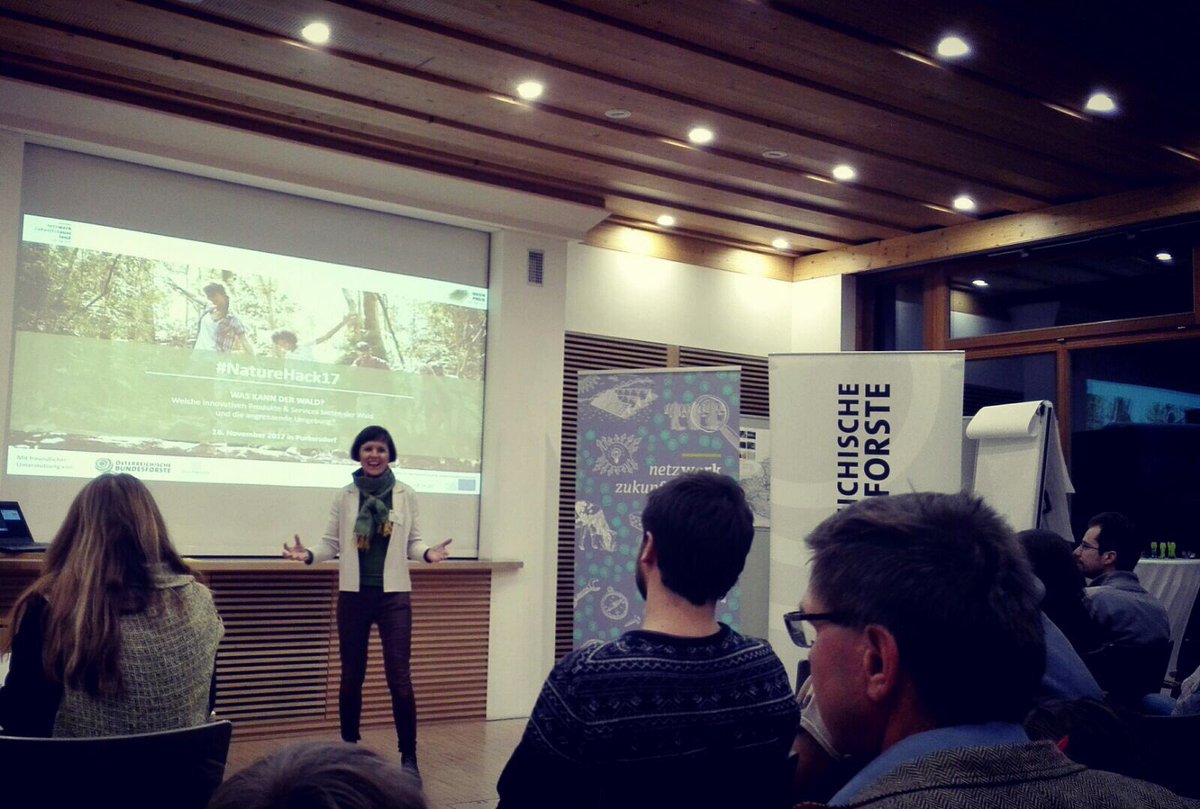 _winnovation's tweet photo. After a productive day at the #hackathon 3 promising ideas for new services around the wood are pitched to the jury #naturehack2017 https://t.co/oBbiRnZZIN