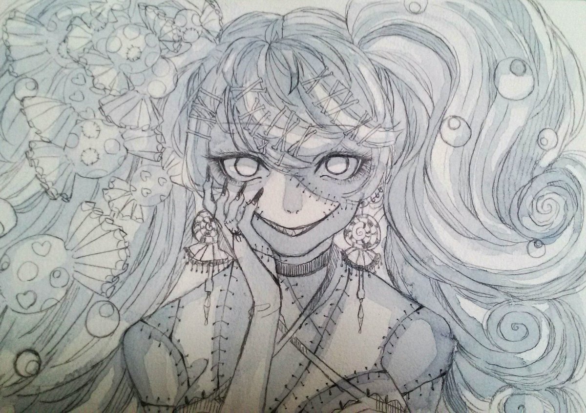 しろさき キャンディアディクトフルコォス 水彩で描くのは初めてです まだ完成じゃないよ