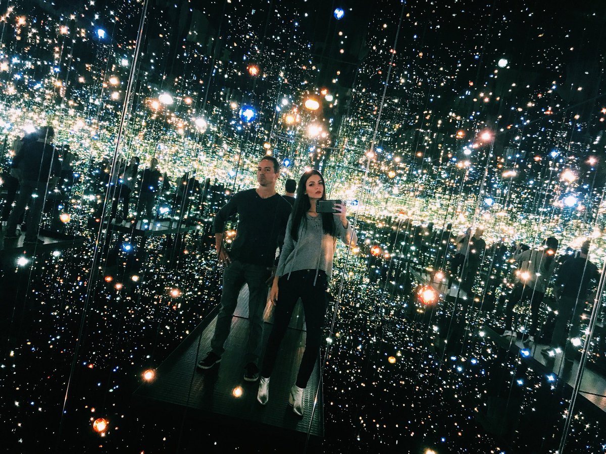 VictoriaJustice's tweet photo. “By obliterating one’s individual self, one returns to the infinite universe.”- Yayoi Kusama. 
Really enjoyed experiencing her art yesterday w/ some good people. #yayoikusama #thebroad https://t.co/cGqmOTjzsK