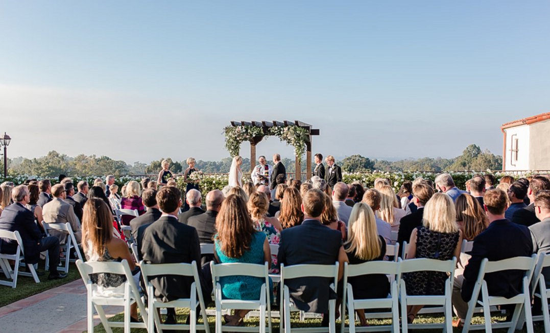 A different point of view from the perspective of attendees in our wedding garden