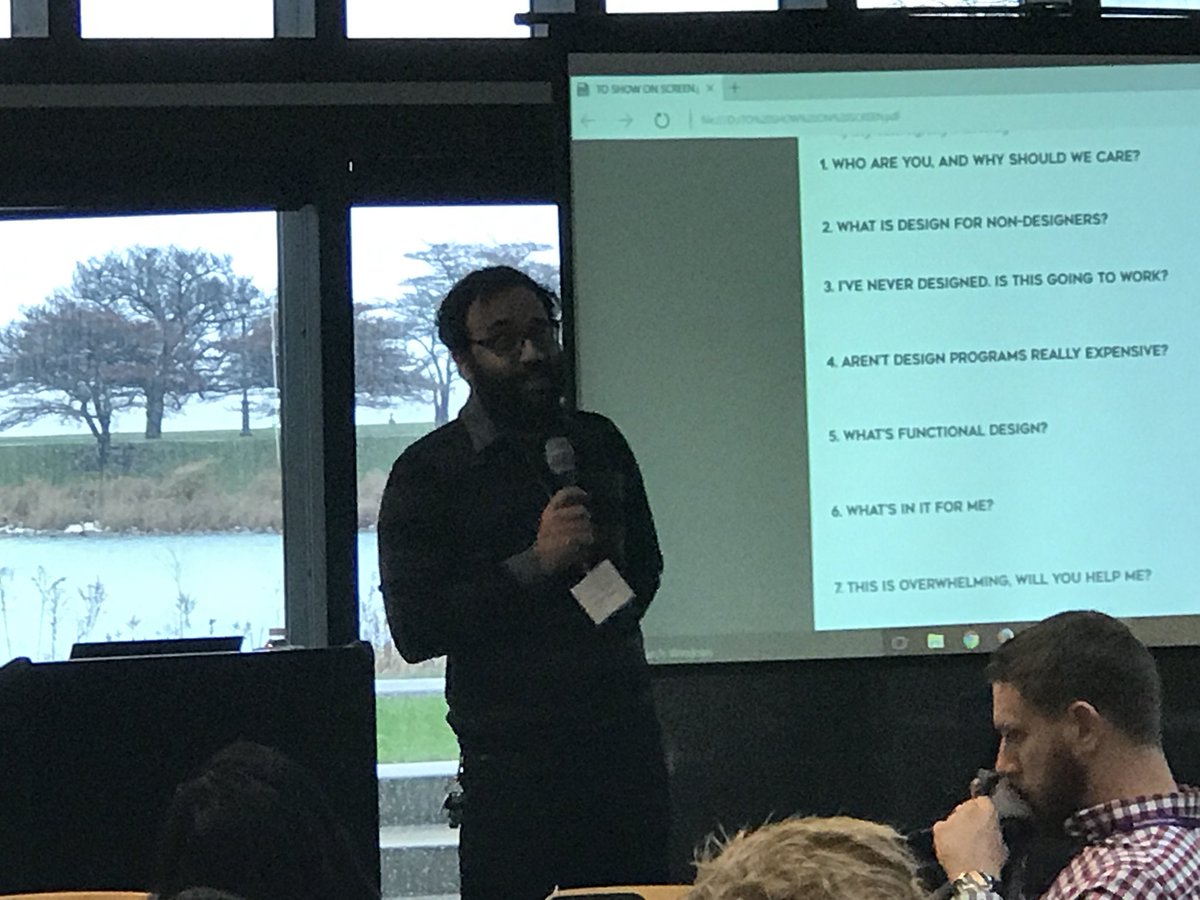 NorthwesternMSC's tweet photo. CLP students learning about two new co-curricular programming opportunities during lunch. Big THANKS to designers Betsy Kole and Faiz Razi for their support! #MSC18 #ElegantCommunication #Capstone #DesignForNonDesigners https://t.co/0YxdZehptj