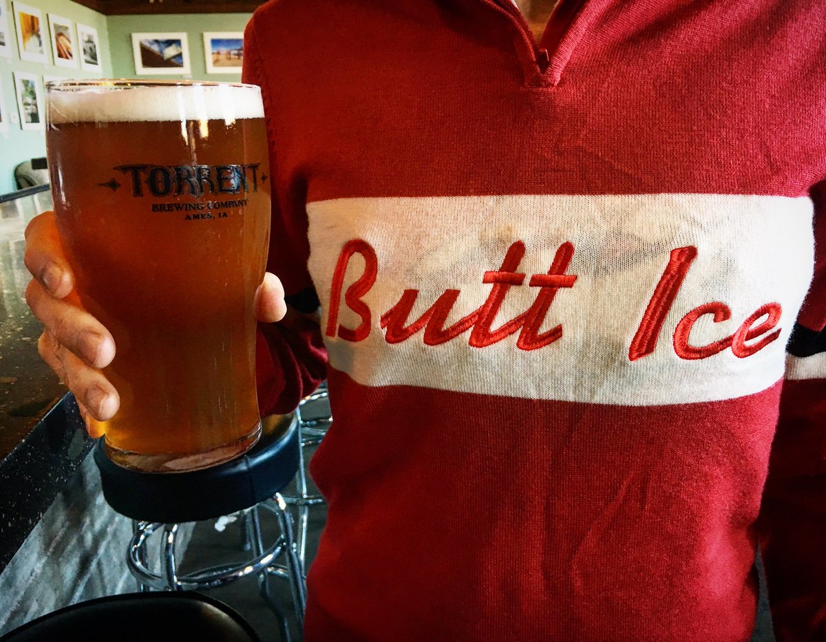 Twgate's tweet image. Like Halloween and candy, thanksgiving and turkey, Christmas and presents, Butt Ice and beer belong together.  #teambuttice #beer #ames #drinklocal #sweaters @torrentbrewing