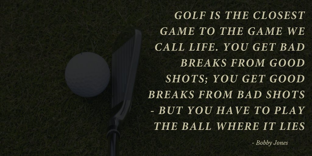 Golf is the Closest Game to Life Bobby Jones Golf Quote 