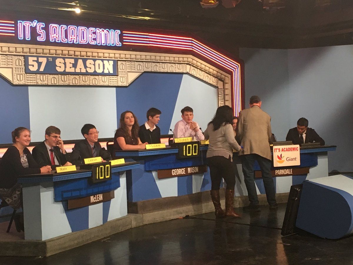 Taking my fandom to the next level at the “It’s Academic” taping. Go Mason! @gmhssports