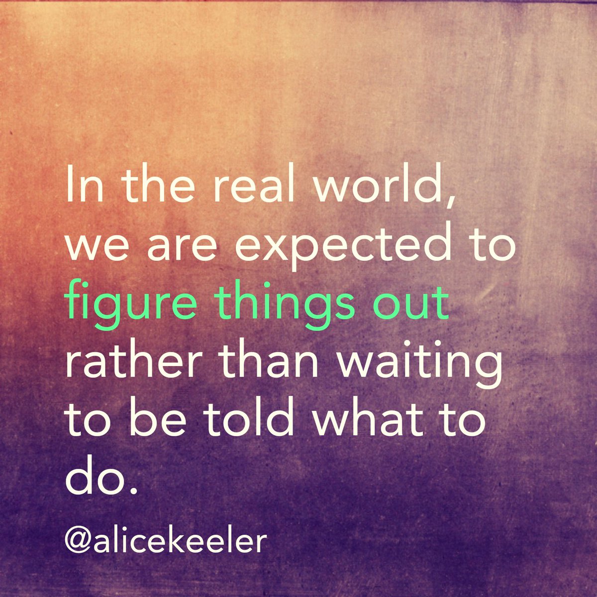 alicekeeler's tweet photo. In the real world we have to be able to figure things out. https://t.co/ddLSiGgLDy