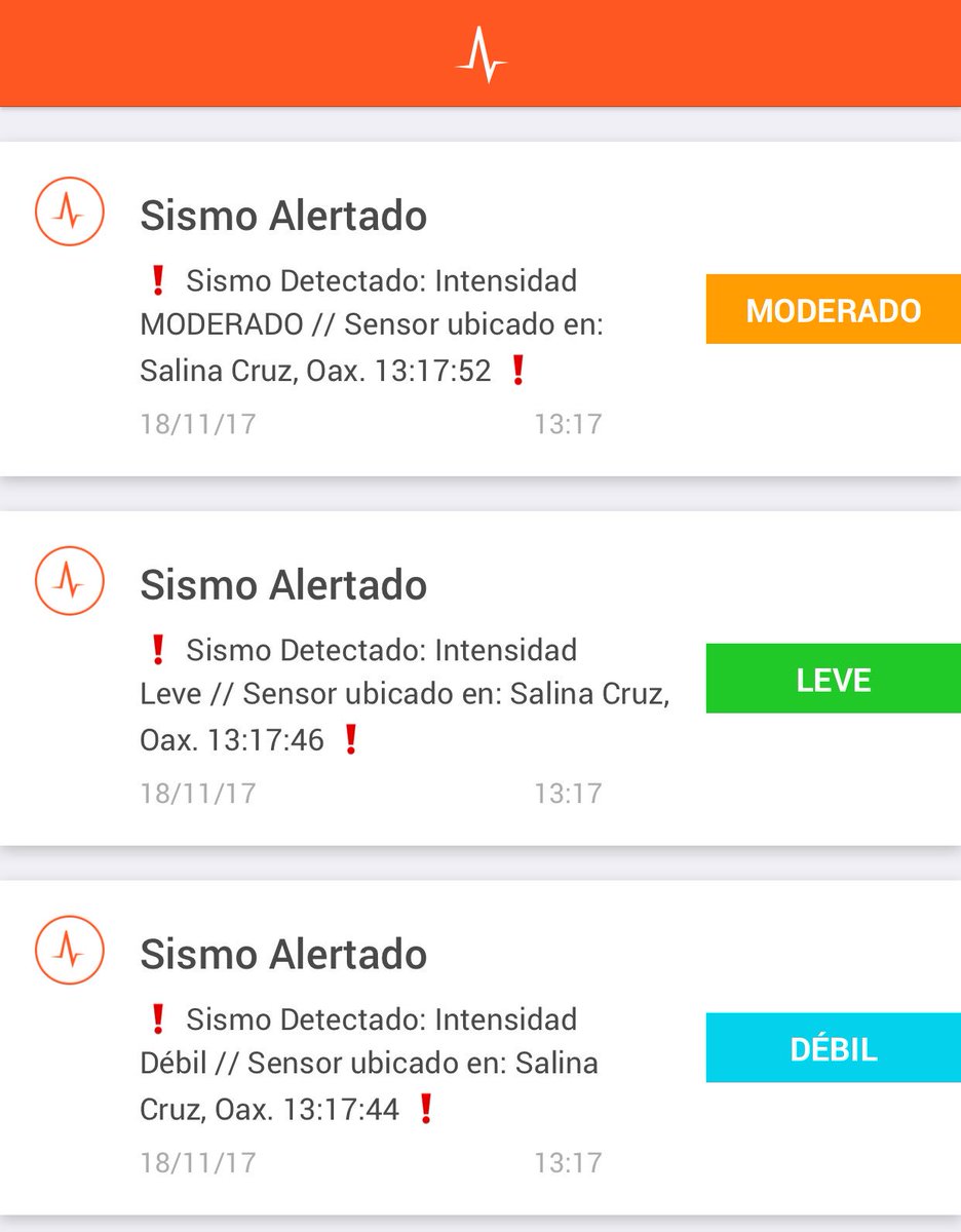 SkyAlertMx's tweet image. Se mandaron 3 notificaciones a todos los usuarios gratuitos de la app #SkyAlert conforme la intensidad sísmica aumentaba en Salina Cruz. No alcanzó la fuerza suficiente para mandar alerta a CDMX, pero sí a usuarios en radio de aprox 300km de Salina Cruz OAX. #SmartFilter
