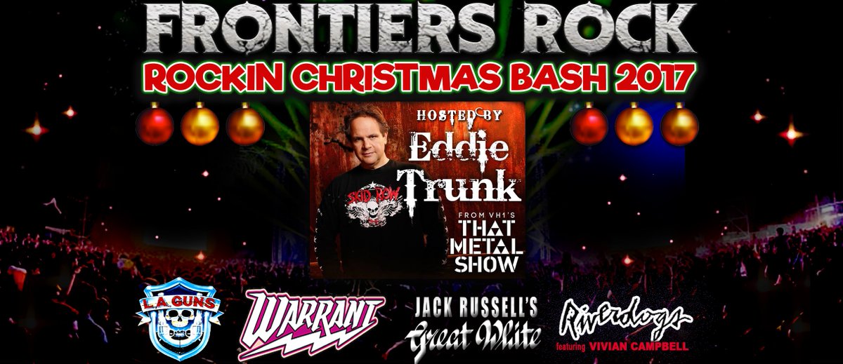 KEITHSTJOHN's tweet photo. DEC 2 FRONTIERS MUSIC SRL ROCKIN HOLIDAY BASH!!!  @warrantrocks @laguns @JacksGreatWhite @RiverdogsBand #Holiday17 #HardRock #HeavyMetal #festival2017 https://t.co/U857tiXjeI https://t.co/3kuRDIDh4o