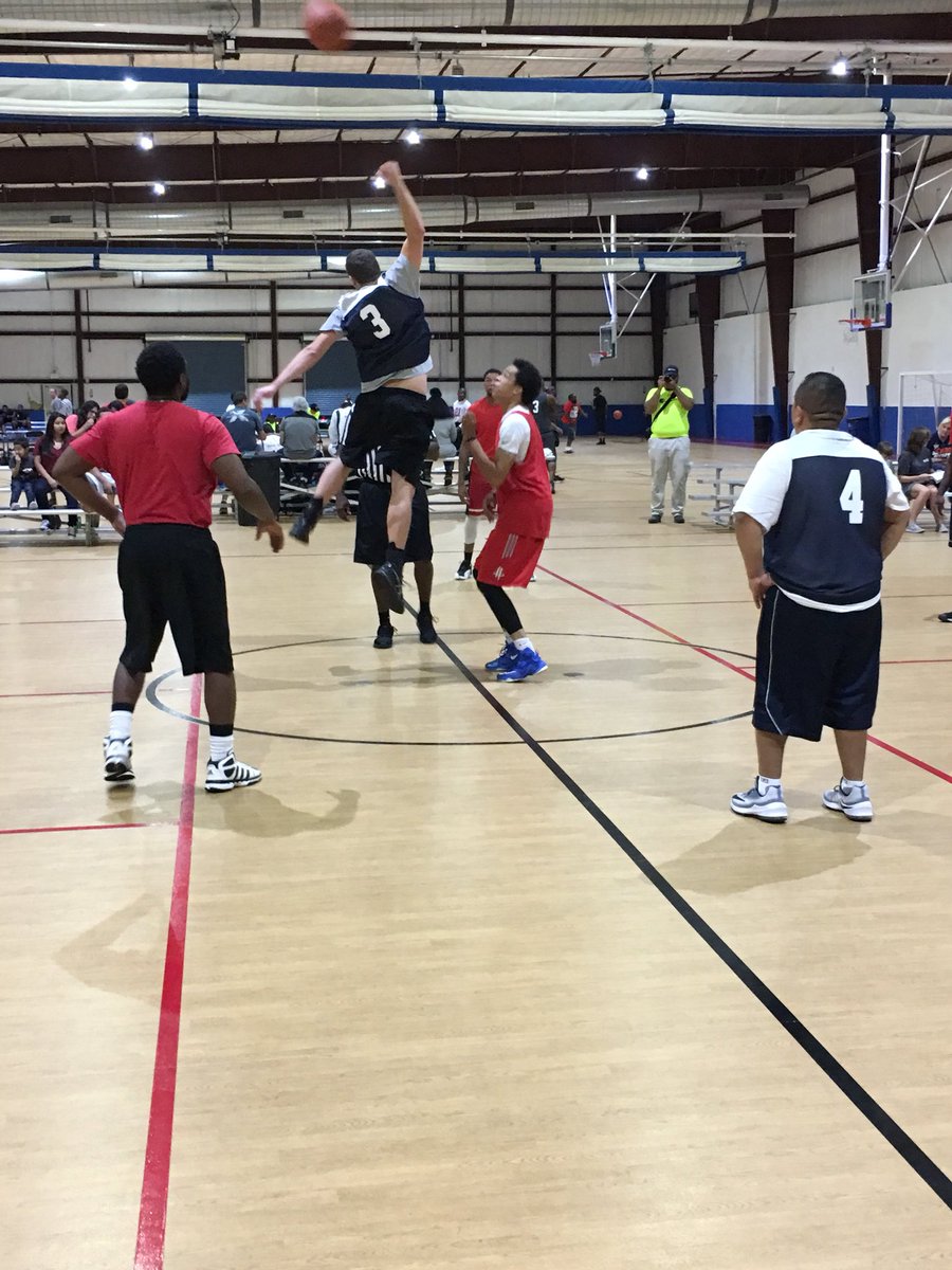 WCGHou's tweet photo. Tip off won by NCI Building Systems in their 5v5 basketball game #2017WCG https://t.co/7VLZOmYLkm