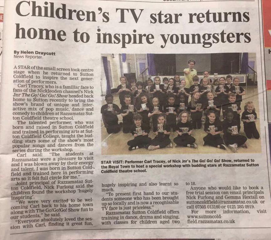 Seen us in the @SuttonObserver ? #workshop #tv #star #inspire #suttoncoldfield #perform #arts #achieve #Opportunity <a href="/CarlT_Official/">Carl Tracey</a>