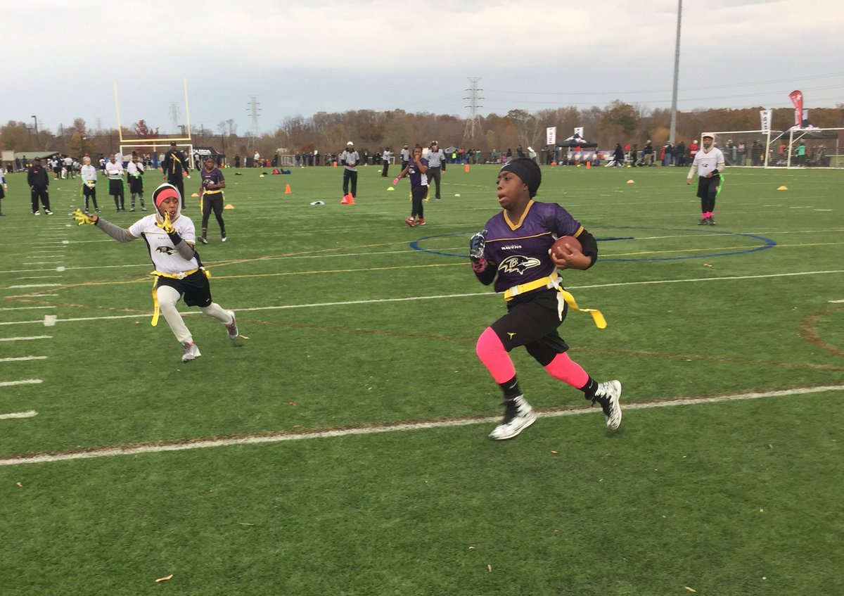 Ravens's tweet image. We hosted the NFL regional flag football tournament today! #LetsPlayFootball