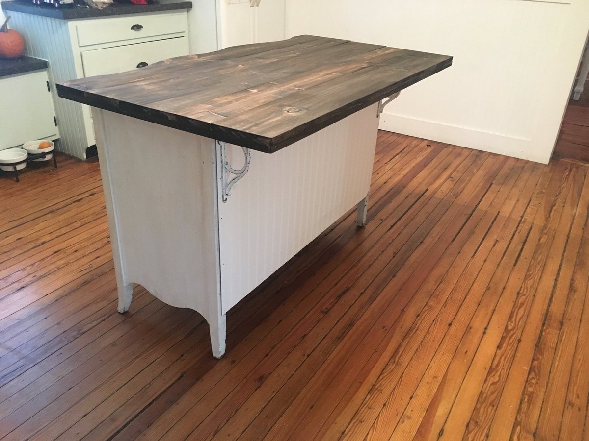 AdamBMore's tweet photo. Non sports tweet: spent my day repurposing a 60 year old dresser to an island. #TimAllenGrunt https://t.co/Ydngg0sJm7