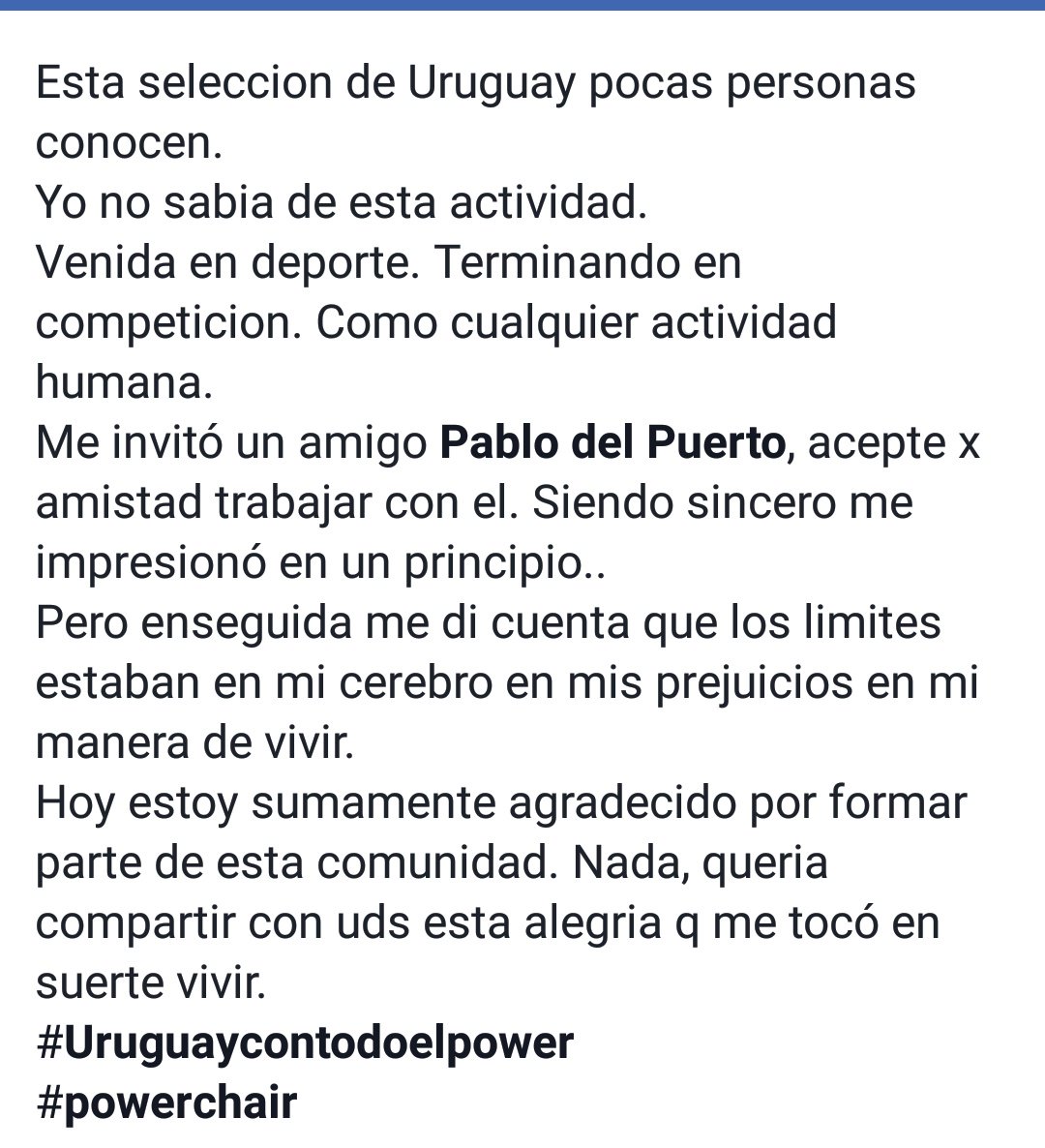 mitMirGermania's tweet photo. Mi hermano está compartiendo ésto en Facebook, lo voy a compartir con ustedes.
Su felicidad es mi felicidad.
#CopaSudamericaPowerchair
#Rio2017
Selección Uruguaya. https://t.co/1Vz9pp2Sgl