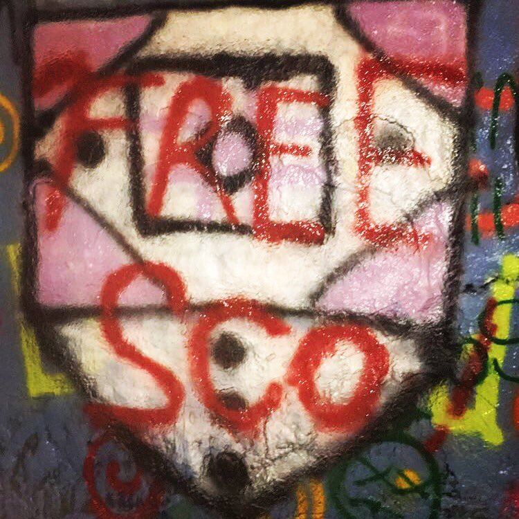 OfficialBROB's tweet photo. Its prolly under layers of paint by now but here it is, wish theyd clear me to come see ya homie. Much love #freeSco https://t.co/UN94KRebn1