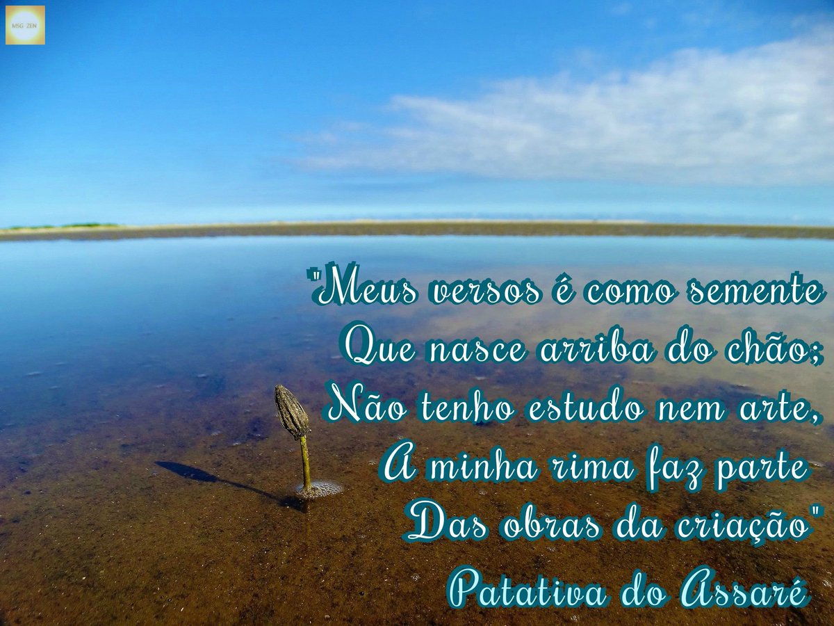 MensagemZen's tweet photo. Meus versos é como semente q nasce arriba do chão;Não tenho estudo nem arte, a minha rima faz parte das obras da criação.#PatativaDoAssaré
📸#RioItaguaré #BertiogaSP
Blog com + sobre #FotoMsg: https://t.co/HnQms6mT5n
#CombateAoRacismo #Repente #LiteraturaDeCordel #Fotografia #SDV https://t.co/bLuveHJglK