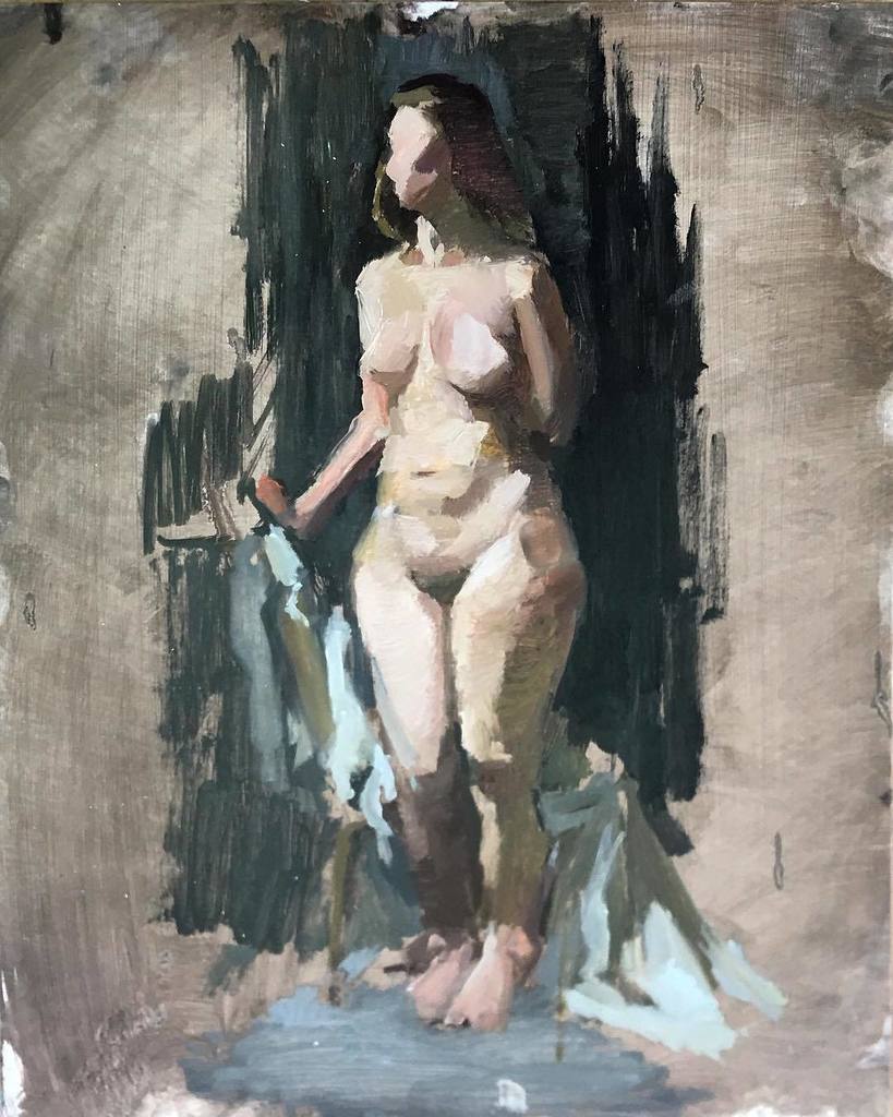 mcsweenart's tweet photo. Tatyana Standing by David Latham McSween | I’m finally unpacking all my stuff from the @figartcon - this is another painting I did during the studio sessions. | #art #figurepainting #figurativeartist #artoninstagram #FACE17 #painting https://t.co/8didsrOOtx https://t.co/EbiX6i38GG