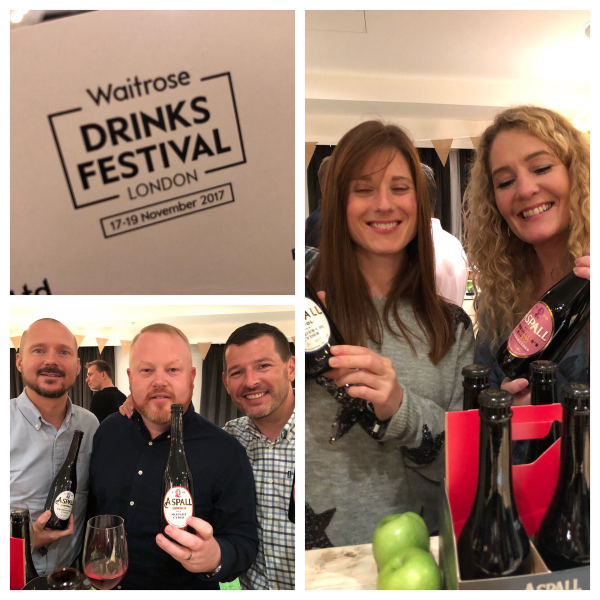 Aspall's tweet photo. We have had a blast at the @waitrose Drinks Festival! We even got to meet some of our biggest fans! Roll on tomorrow 🥂 https://t.co/EUdvK5yY59