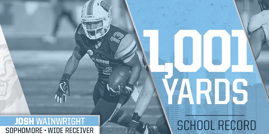 Congrats to Josh Wainwright, who broke Don Lewis' single season receiving yardage total by one yard with 1,001 on the year. He also had a career high 13 grabs for 127 yards &amp; a TD today #RoarLionRoar