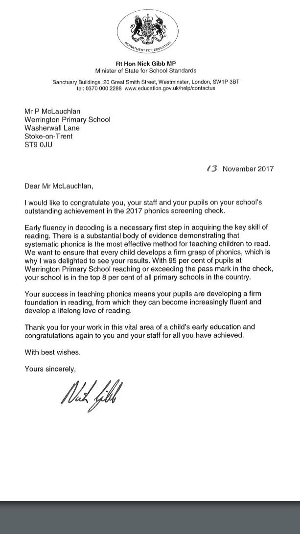 wps_staffs's tweet photo. Well done to all the pupils for such an excellent achievement. #phonicscheck #achieve #togetherwesucceed https://t.co/Xu3D3gtUAs