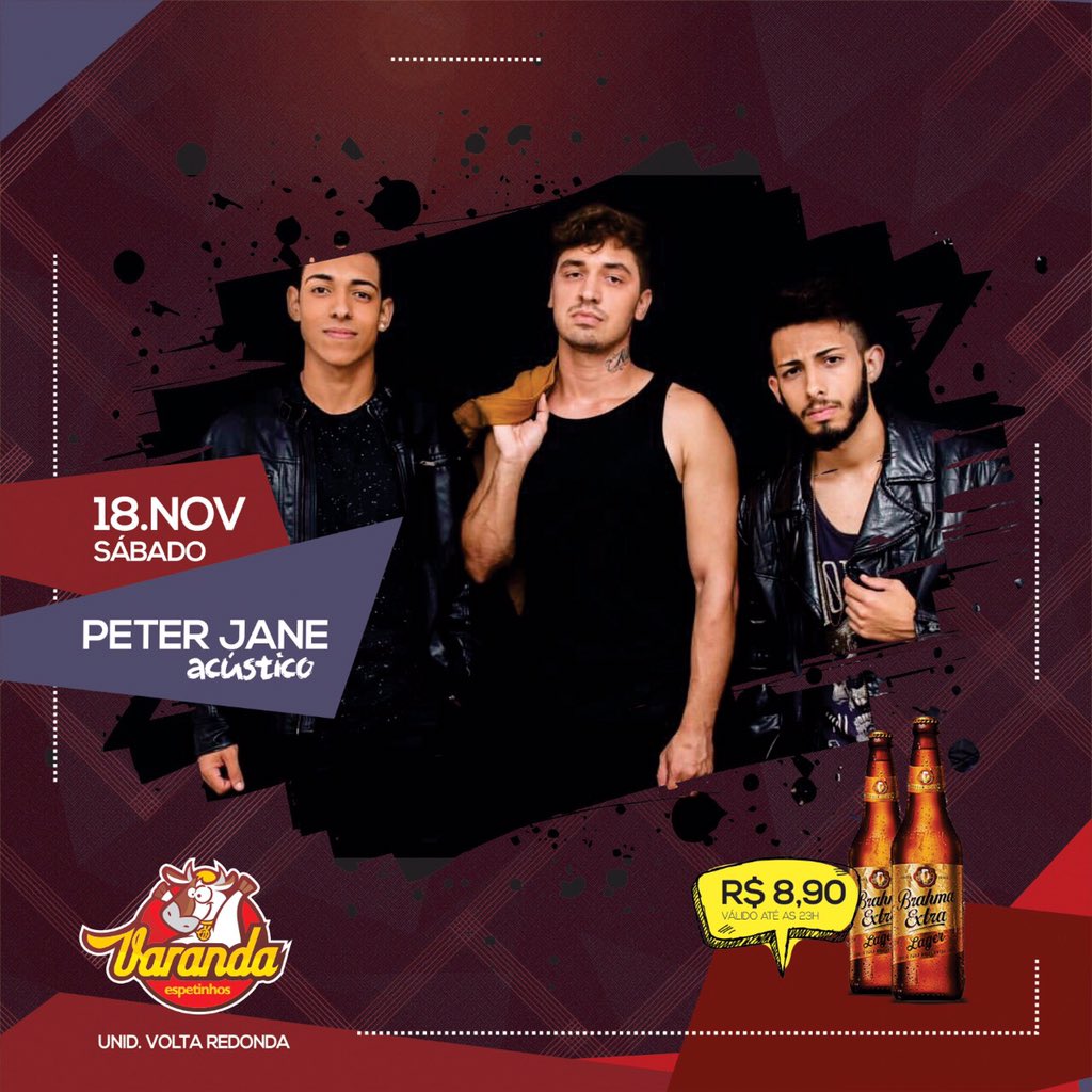 PeterJane_ofici's tweet photo. A PARTIR DAS 20:30h #VemComAPeterJane #PeterJane #Acustico #Music https://t.co/ji9jRsQPfq