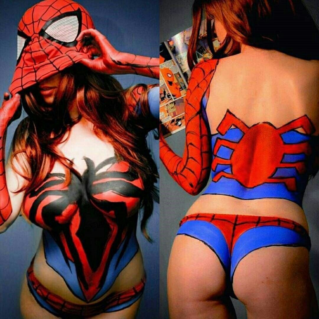 Sexy Spiderman body paint cosplay IG. #marvelcomics. account_circle. cospla...