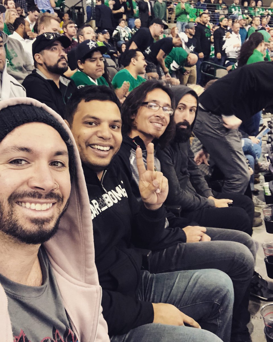 PeripheryBand's tweet photo. Thanks to the @DallasStars for having us today on @JakePeriphery’s birthday! 🥅🏒🎂🍷 https://t.co/0DJ4btwzIt