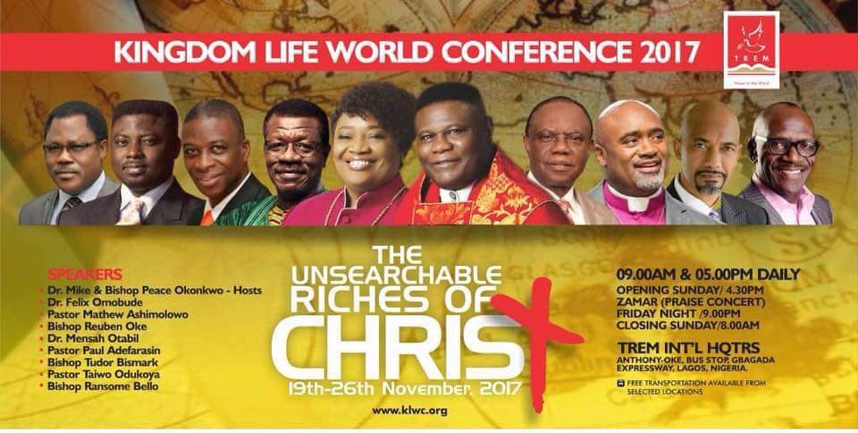 tremlighthouse's tweet photo. "Jesus came to restore you back to your seat at the God table"...Ohio Ojeagbase #TUROC #TMC2017
#CountDown1Day @drmikeokonkwo @bobbyfrancy @GospelHotspot @ChurchEventsNG @tremworld @erif_news
#KLWC | 19th - 26th November, 2017 | 8a.m. & 5p.m. Daily | TREM Int'l HQ https://t.co/sBDLJdUIyT