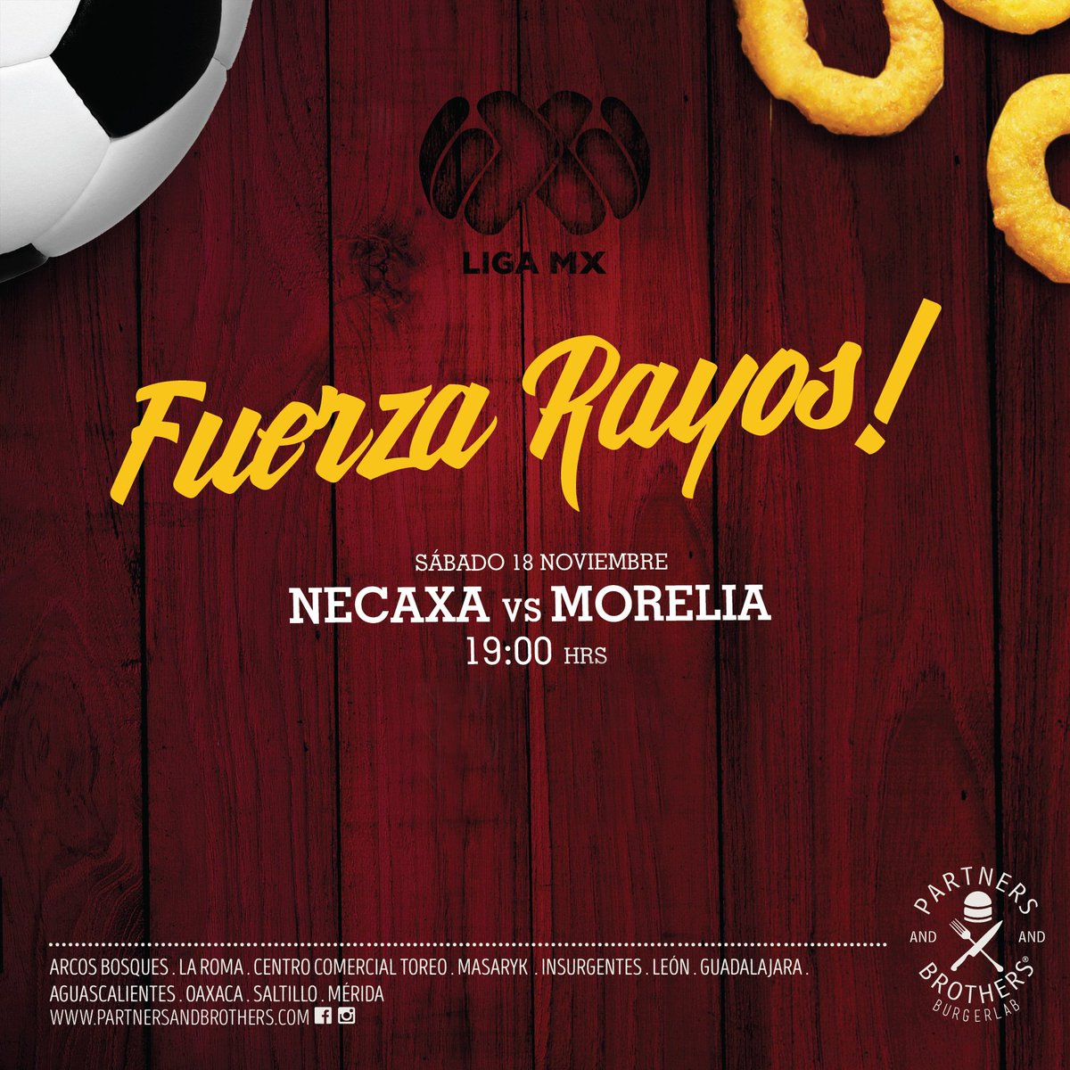 PBrothersmx's tweet photo. El sábado es perfecto para disfrutar de los partidos de la Liga MX #PartnersandBrothers
Reserva en https://t.co/YVgZ6Wcciv
#BurgerLab #BurgerLove #SoyPAndB https://t.co/SXeLh6ZhUh