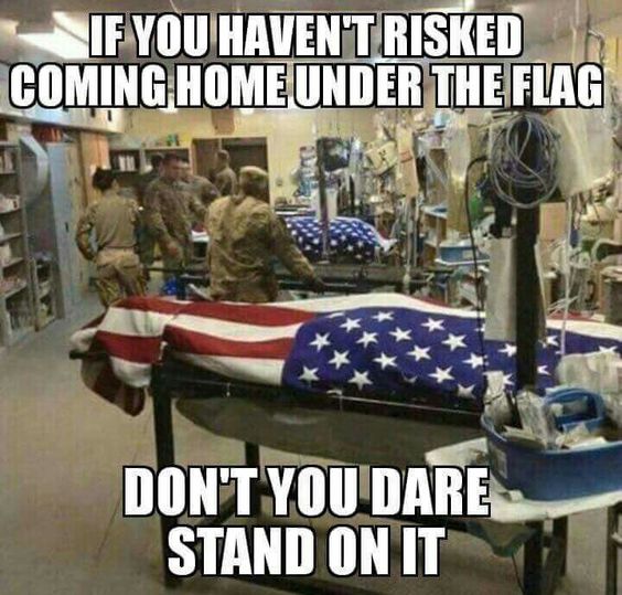 What More Can Be Said!
#StandWithAmerica
#HonorThoseWhoServe
#StandForTheAnthem
#StandUpAmerica
#LetThemKnowWereFree