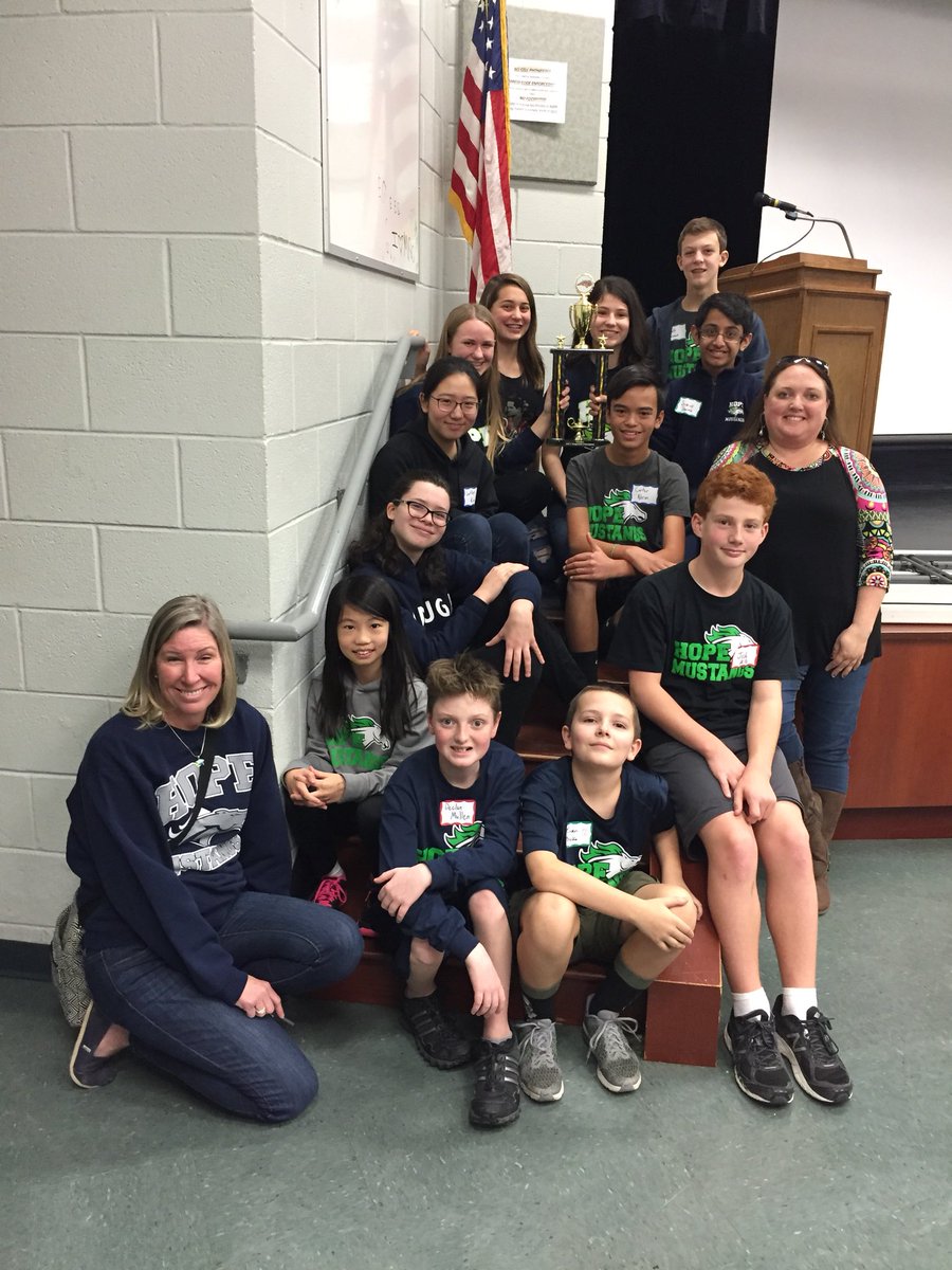 HopeMustangs's tweet photo. Congratulations HMS 12 team! 1st place in the region and advancing to state contest in Dec! #MustangPride #HopeMiddle https://t.co/h110FS11FO