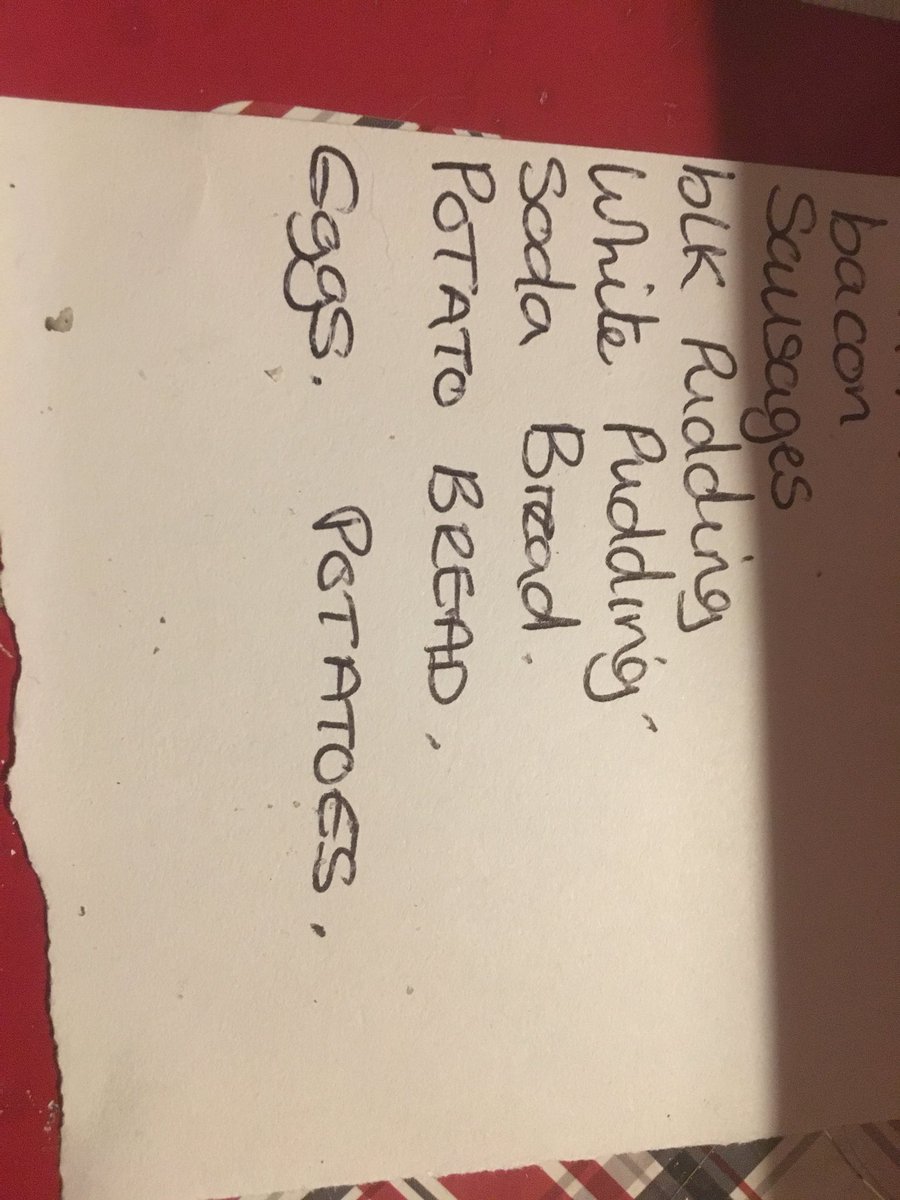 JennysJournals's tweet photo. A proper Irish mother’s shopping list. I’m homeee! ☘️😂 #irish #irishfood #irishmammy https://t.co/k1U3CyTbbJ