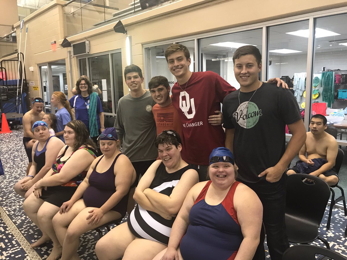 A few DUdes helping out at the special olympics swimming event in Edmond on Thursday!
