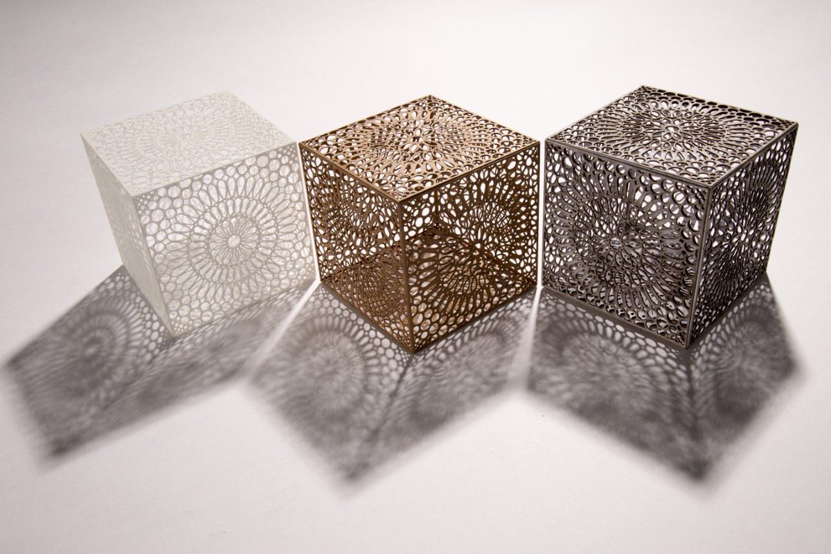 Sarah_Jane_Char's tweet photo. My decorative lasercut & 3D printed cubes, photographed by Nigel Essex.
#contemporarycraft #art #dmu #graduatedesigner #lasercut #3dprint https://t.co/R7harxrnMP