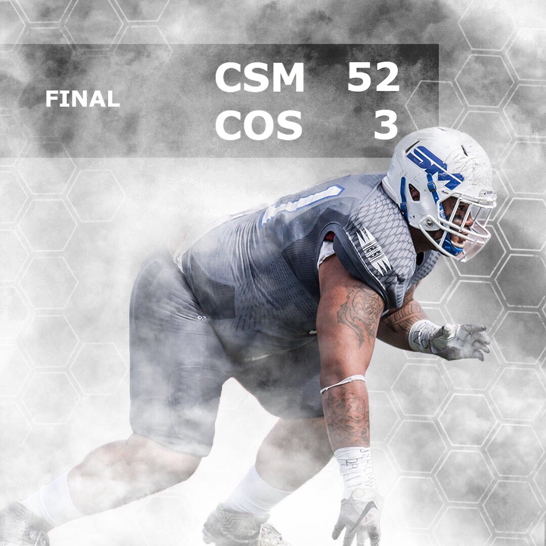 CSM_Football's tweet photo. CSM over Siskiyous. #bleedblue https://t.co/oSTgk5LwLF