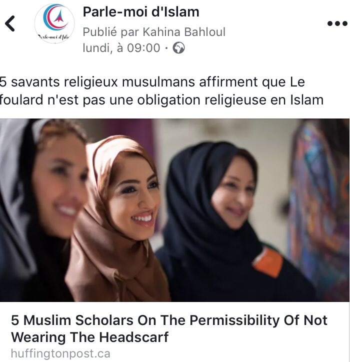 parlemoidislam's tweet photo. https://t.co/iVSWpRSLyy #voile #femmes #Islam posted by @Kahinaba from @LeHuffPost https://t.co/DMtQGrSEBm